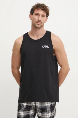 Bavlnené tričko Karl Lagerfeld pánske, čierna farba, A1M46069