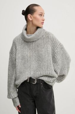 Sveter Superdry dámsky, šedá farba, teplý, s rolákom, W6110582A-B9F