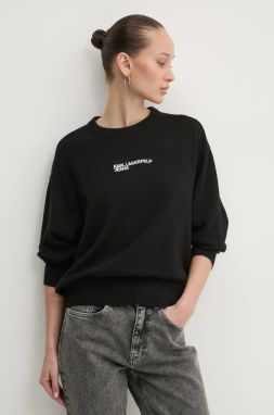 Sveter Karl Lagerfeld Jeans dámsky, čierna farba, tenký, A1W18044