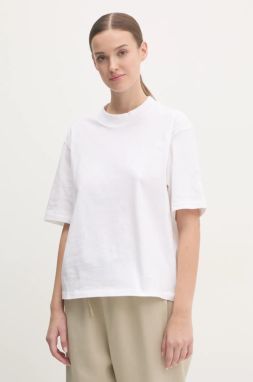 Bavlnené tričko adidas Essentials dámske, béžová farba, JD9995