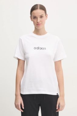 Bavlnené tričko adidas Camo dámske, béžová farba, JN1400