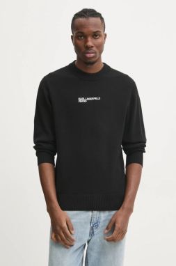 Bavlnený sveter Karl Lagerfeld Jeans čierna farba, tenký, A1M18049
