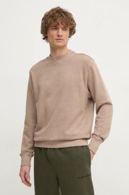 Mikina Calvin Klein Jeans pánska, béžová farba, jednofarebná, J30J327079