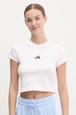 Bavlnené tričko adidas Future Icons dámske, biela farba, JE4001
