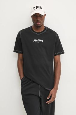 Bavlnené tričko adidas Originals Wabash pánske, čierna farba, s potlačou, JP4477