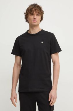 Bavlnené tričko Calvin Klein Jeans pánske, čierna farba, jednofarebné, J30J327402