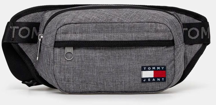 Ľadvinka Tommy Jeans šedá farba, AM0AM13315