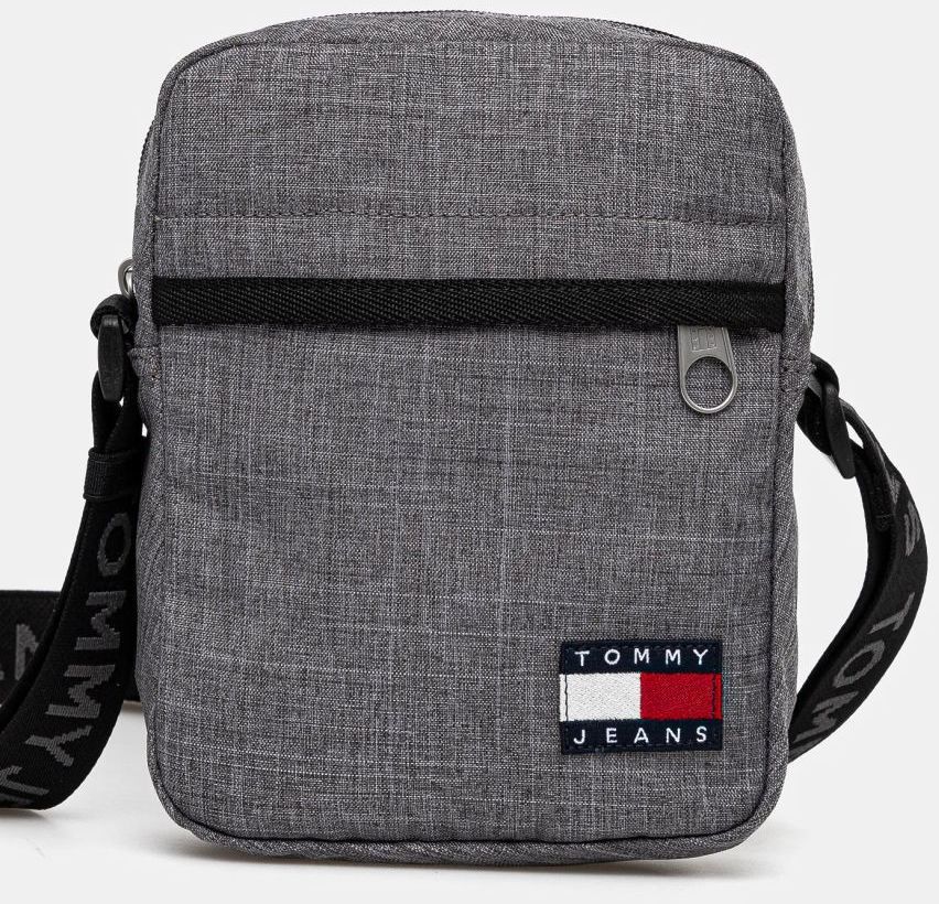 Malá taška Tommy Jeans šedá farba, AM0AM12900