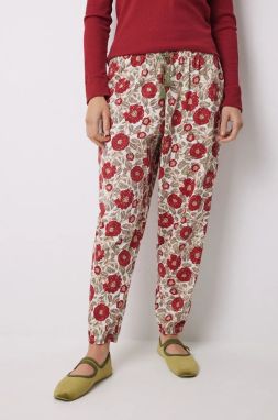 Bavlnené pyžamové nohavice women'secret MIX AND MATCH LOVE ACTUALLY červená farba, bavlnené, 3708464