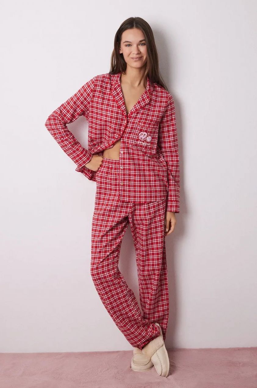 Bavlnené pyžamo women'secret VERY MERRY červená farba, bavlnené, 3138656