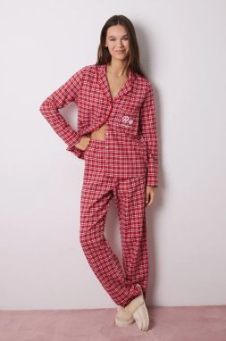 Bavlnené pyžamo women'secret VERY MERRY červená farba, bavlnené, 3138656