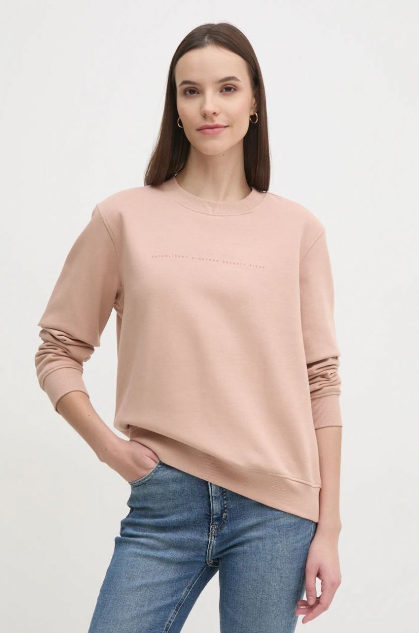 Mikina Calvin Klein Jeans dámska, oranžová farba, s potlačou, J20J224731