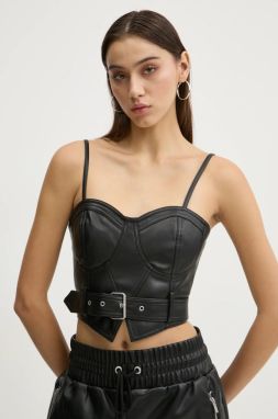 Blúzka Karl Lagerfeld Jeans dámska, čierna farba, jednofarebná, A1W11011
