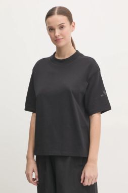 Bavlnené tričko adidas Essentials dámske, čierna farba, JD3081