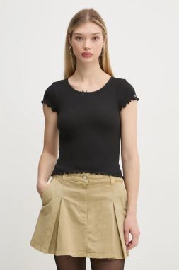 Tričko Tommy Jeans dámske, čierna farba, DW0DW19504