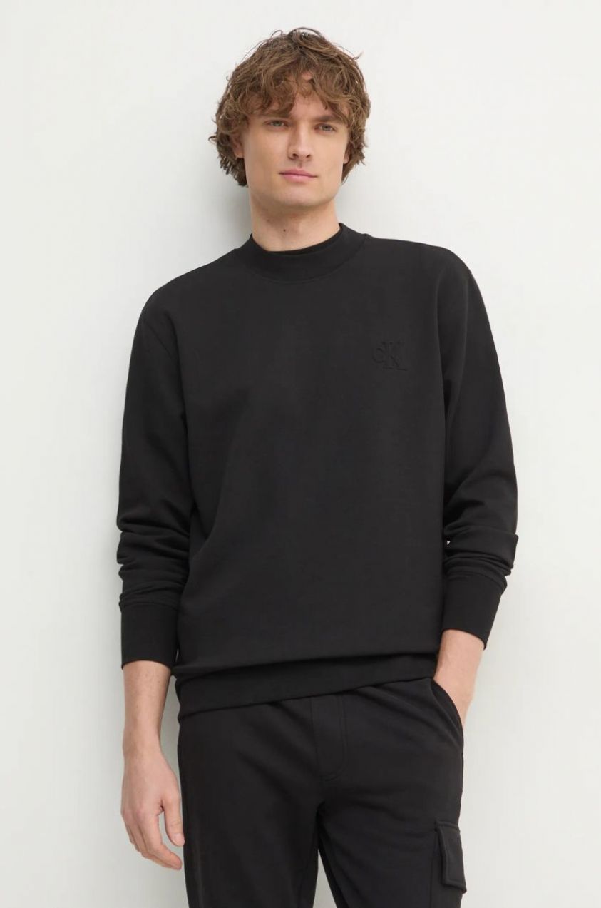 Mikina Calvin Klein Jeans pánska, čierna farba, jednofarebná, J30J326754