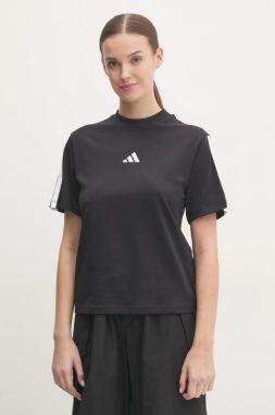Bavlnené tričko adidas Essentials dámske, čierna farba, JM2393