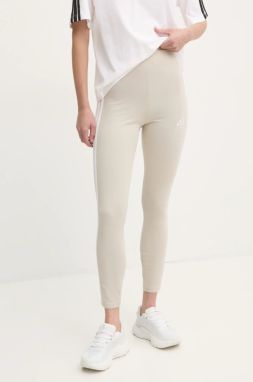 Legíny adidas Essentials dámske, béžová farba, s nášivkou, JE0073