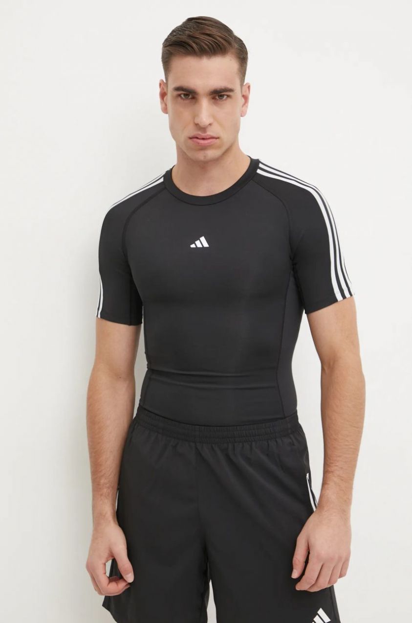 Tréningové tričko adidas Performance Techfit čierna farba, s potlačou, IN5588