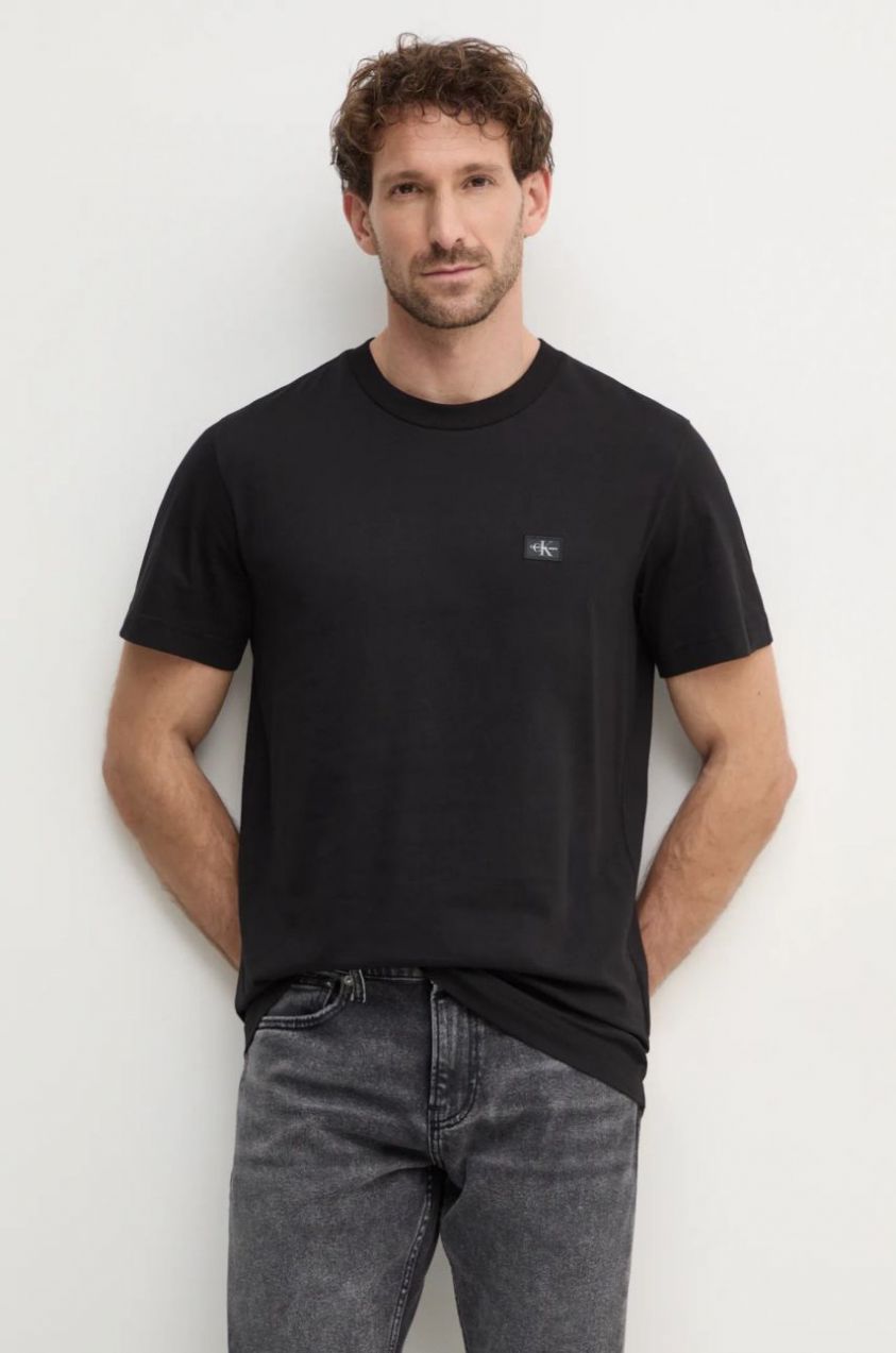 Tričko Calvin Klein Jeans pánske, čierna farba, jednofarebné, J30J327100