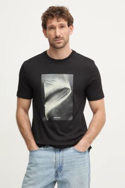 Tričko Calvin Klein pánske, čierna farba, s potlačou, K10K113797