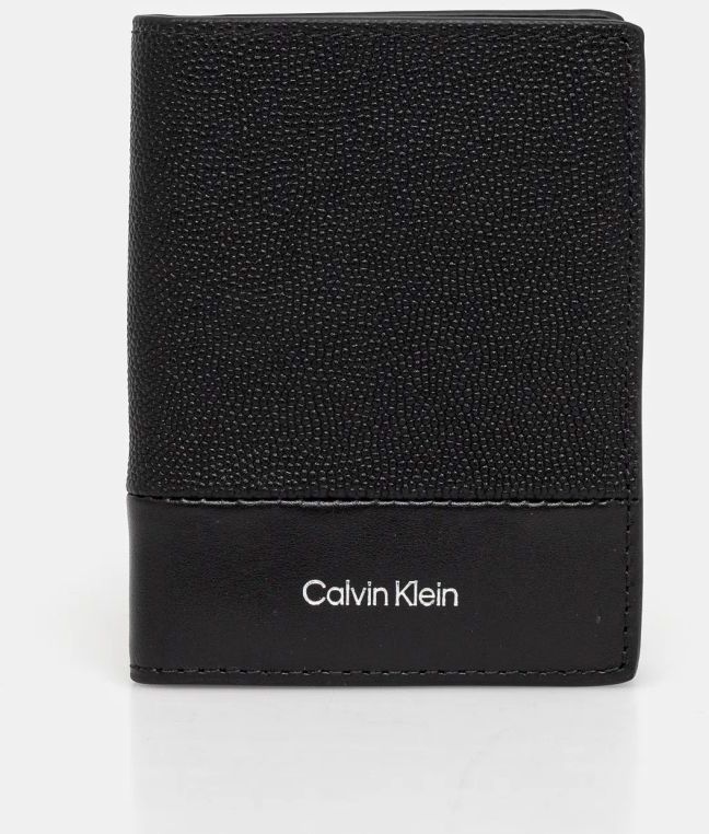 Kožená peňaženka Calvin Klein pánska, čierna farba, K50K512679