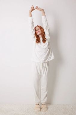Pyžamo women'secret LOVE ACTUALLY GENERIC PJ dámske, béžová farba, 4758234