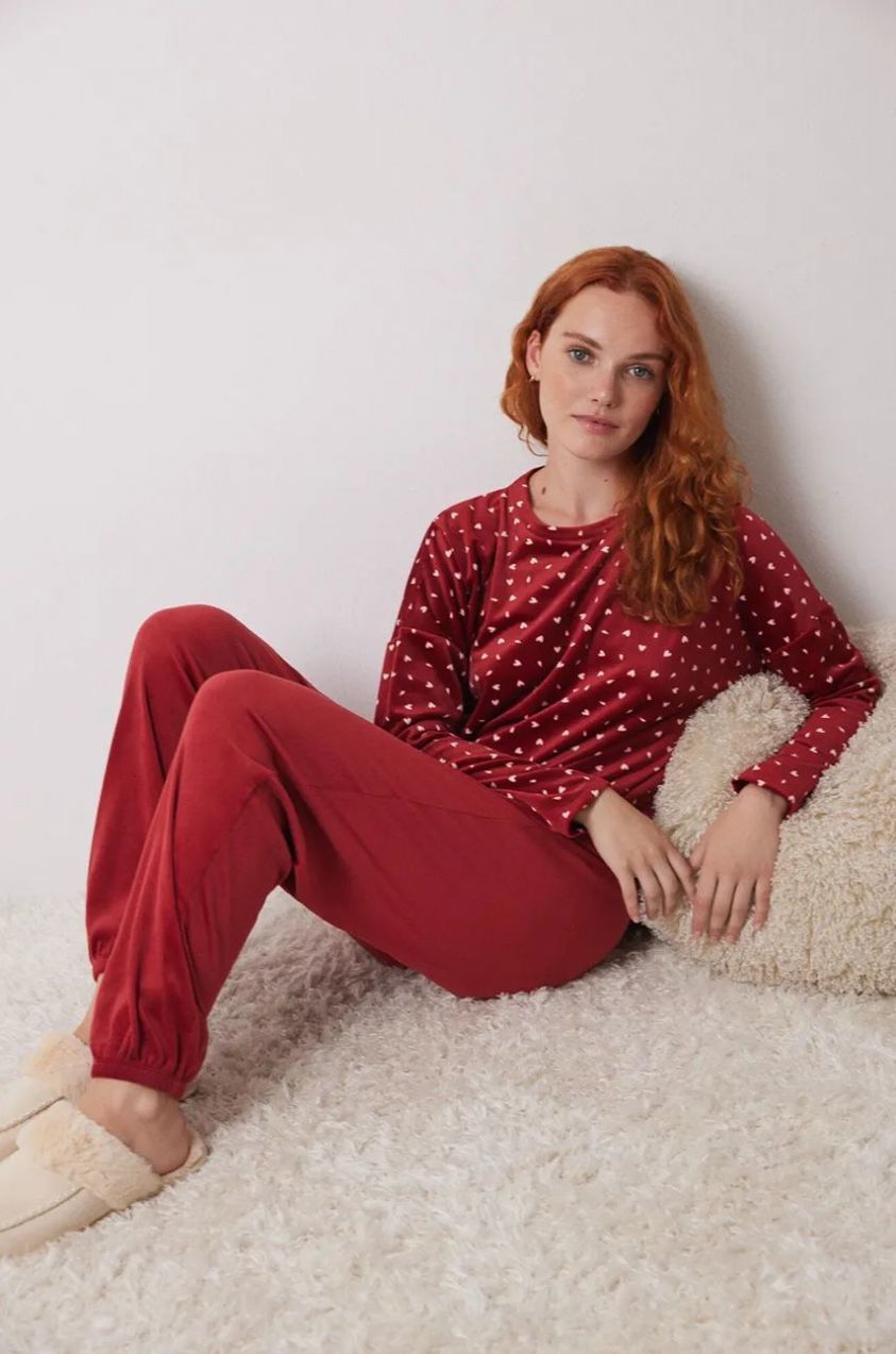Pyžamo women'secret LOVE ACTUALLY GENERIC PJ dámske, červená farba, 4758239