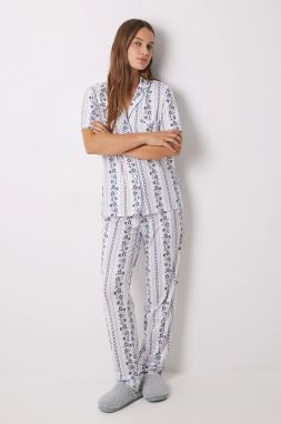 Pyžamo women'secret MIX AND MATCH HAMPTONS dámske, béžová farba, 4858813