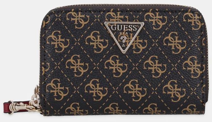 Peňaženka Guess LAUREL dámska, hnedá farba, SWQE85 00164