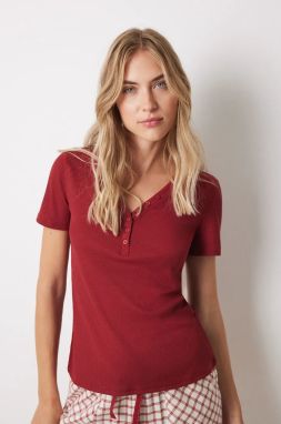 Pyžamové tričko women'secret MIX AND MATCH LOVE ACTUALLY červená farba, 3278435