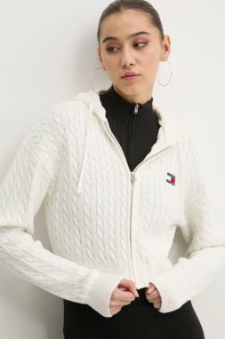 Bavlnený sveter Tommy Jeans béžová farba, DW0DW19334