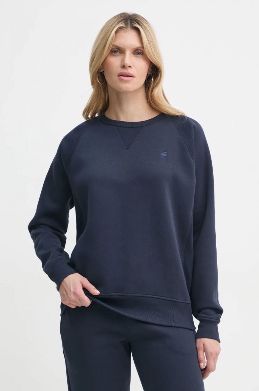 Mikina G-Star Raw dámska, tmavomodrá farba, jednofarebná