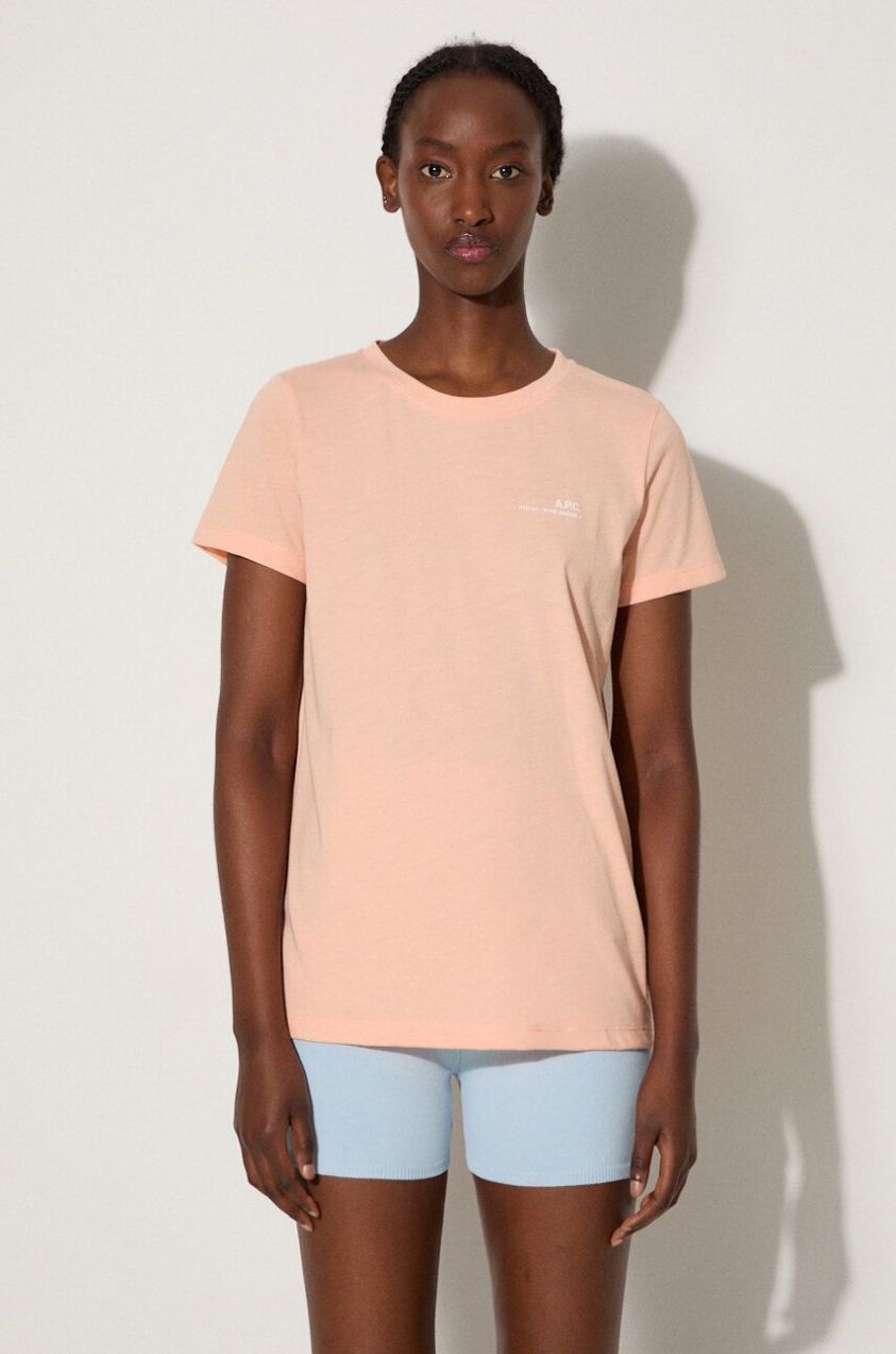 Tričko A.P.C. COEVS.F26012-PEACHHEATH, dámsky, béžová farba
