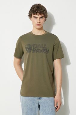 Tričko Fjallraven Lush Logo T-shirt M pánske, zelená farba, vzorované, F12600219.625