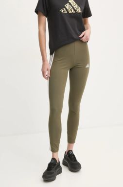 Legíny adidas Essentials dámske, zelená farba, s nášivkou, JC5574