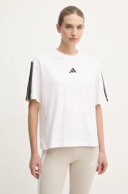 Bavlnené tričko adidas Essentials dámske, béžová farba, JE1211