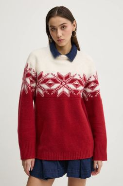 Sveter Abercrombie & Fitch dámsky, bordová farba, KI150-4316