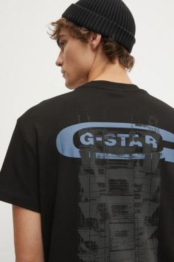 Bavlnené tričko G-Star Raw pánske, čierna farba, s potlačou, D25141-C812