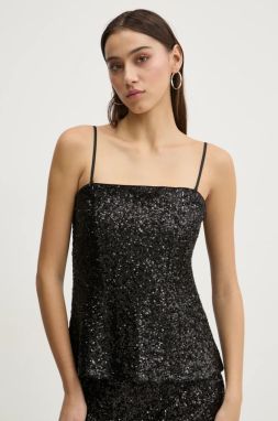Blúzka Abercrombie & Fitch dámska, čierna farba, s nášivkou, KI140-4635