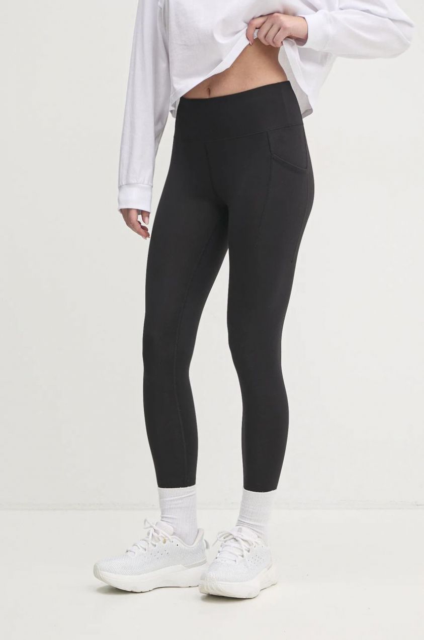 Legíny Dkny dámske, čierna farba, jednofarebné, DP5P3555