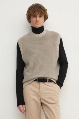 Sveter Calvin Klein Jeans pánsky, béžová farba, J30J326744