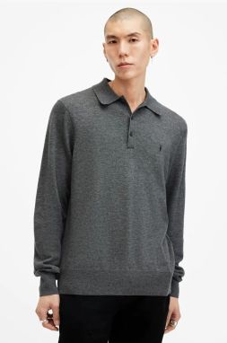 Vlnený sveter AllSaints KILBURN pánsky, šedá farba, tenký, M091KB