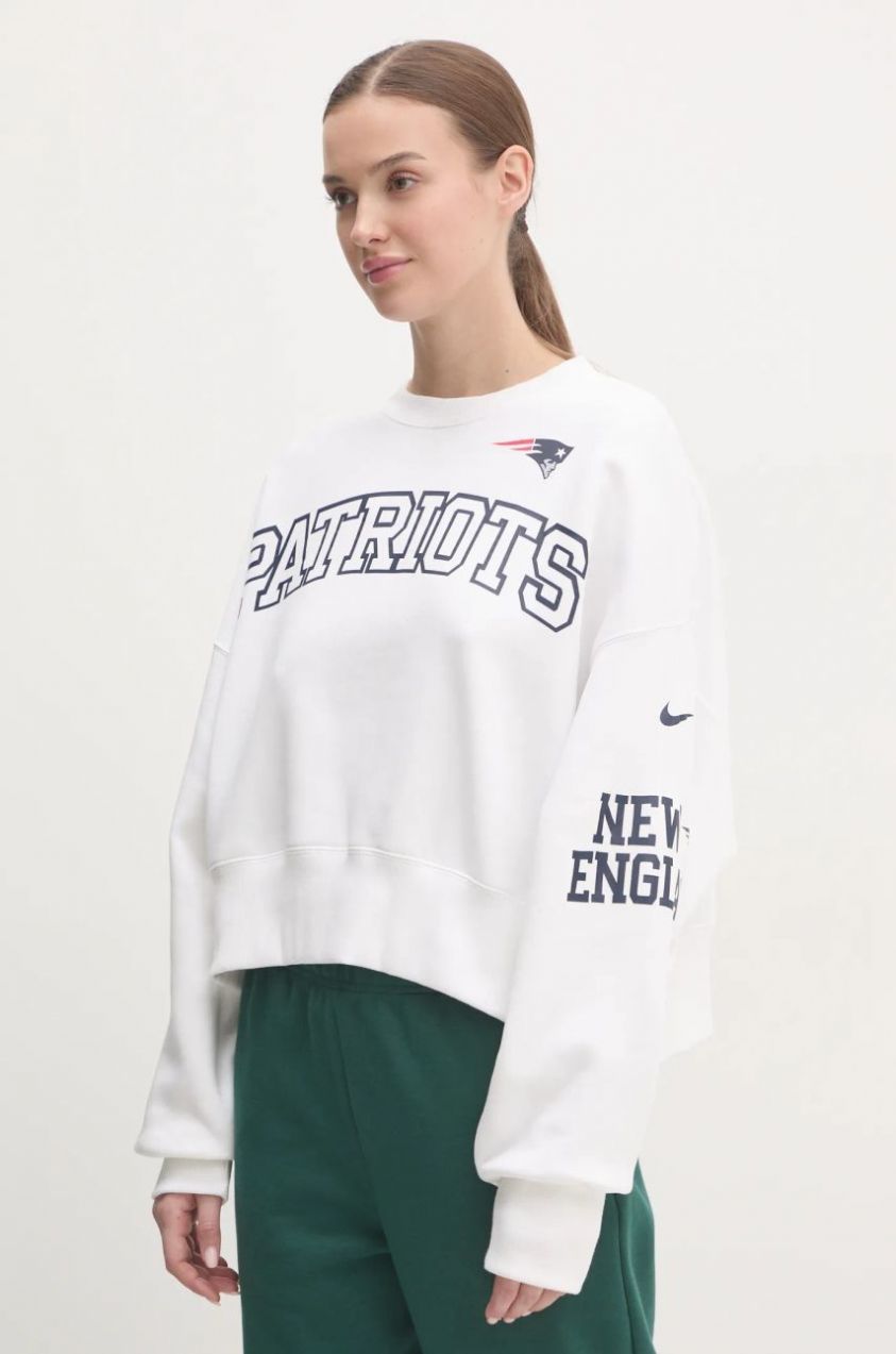 Mikina Nike New England Patriots dámska, béžová farba, s potlačou, 01D7-11QR-8K-AZ1