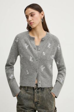 Sveter Abercrombie & Fitch dámsky, šedá farba, tenký, KI150-4293
