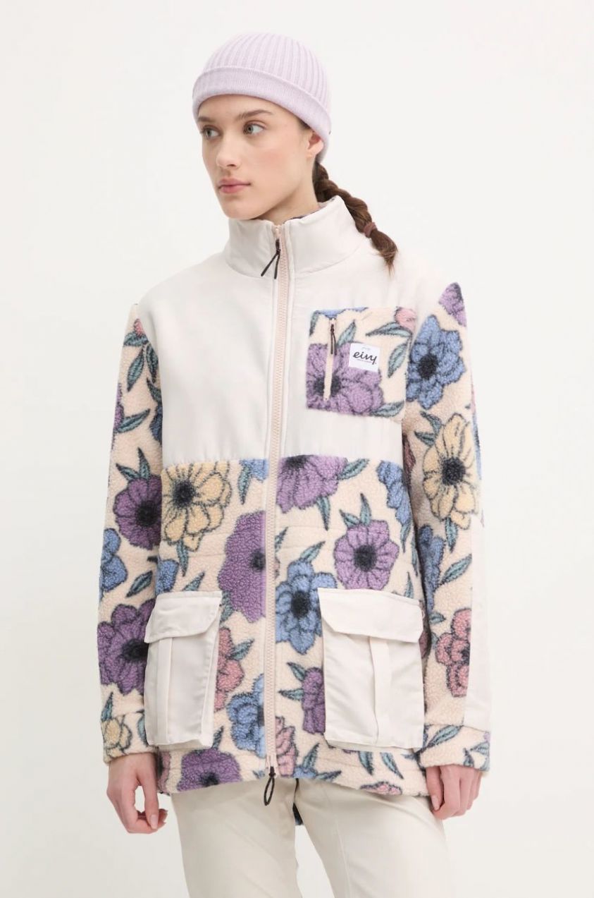 Športová mikina Eivy Field Sherpa béžová farba, vzorované, A00342121