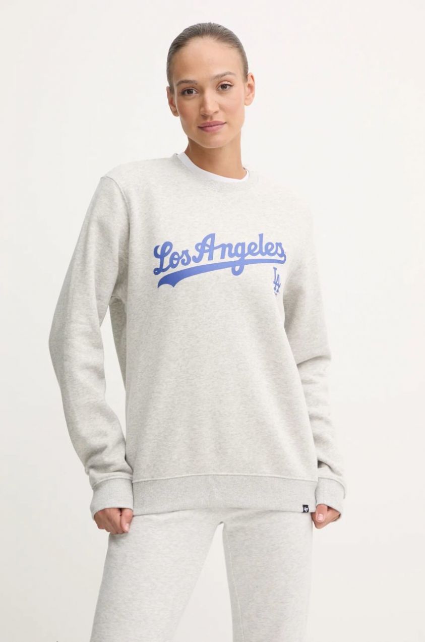 Mikina 47 brand MLB Los Angeles Dodgers dámska, šedá farba, s potlačou, BB012PEMIBC630059CK