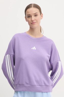 Mikina adidas Essentials dámska, fialová farba, s nášivkou, JD5291