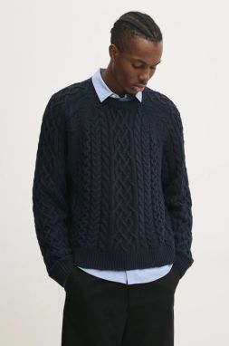 Sveter Abercrombie & Fitch pánsky, tmavomodrá farba, KI120-4189