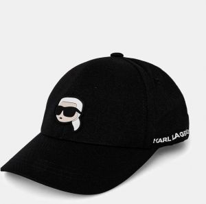 Šiltovka Karl Lagerfeld čierna farba, s nášivkou, 500118.805710